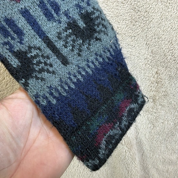 Sebsatex 100% Alpaca Sweater Womens L Cardigan Fair Isle Knit Ski Peru EUC - Picture 7 of 8